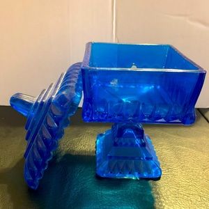 Vintage Blue Jeannette Glass Candy Dish